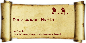 Mosztbauer Mária névjegykártya